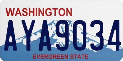 WA license plate AYA9034