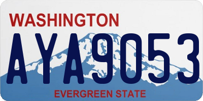 WA license plate AYA9053
