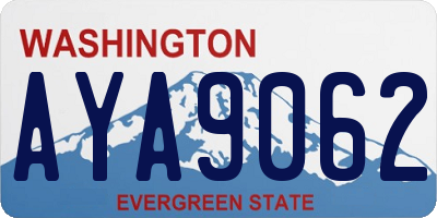 WA license plate AYA9062