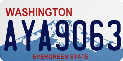 WA license plate AYA9063
