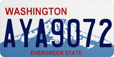 WA license plate AYA9072