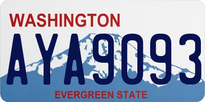 WA license plate AYA9093