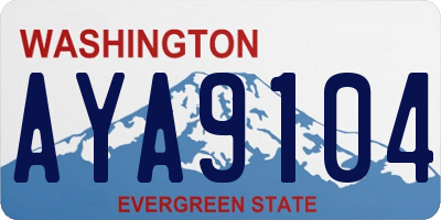 WA license plate AYA9104
