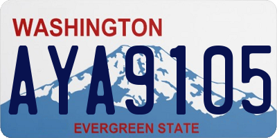 WA license plate AYA9105