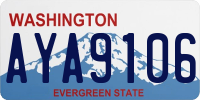 WA license plate AYA9106