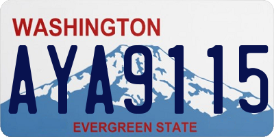 WA license plate AYA9115