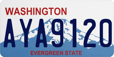 WA license plate AYA9120