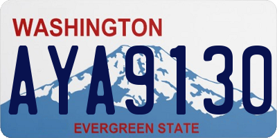 WA license plate AYA9130