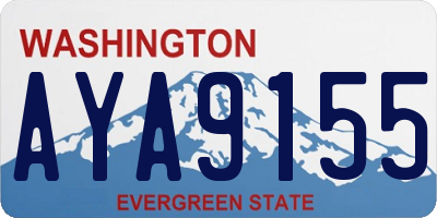 WA license plate AYA9155