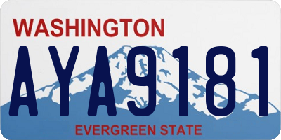 WA license plate AYA9181