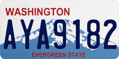 WA license plate AYA9182