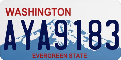 WA license plate AYA9183