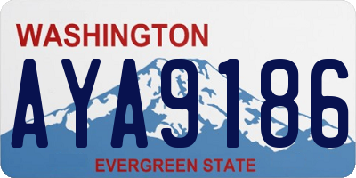 WA license plate AYA9186