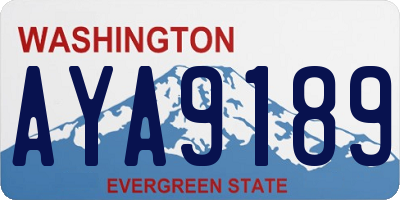 WA license plate AYA9189