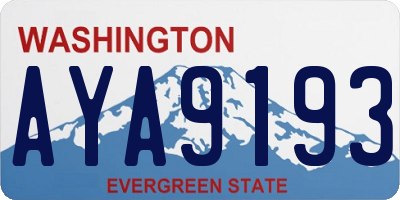 WA license plate AYA9193