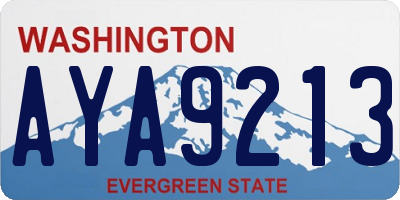 WA license plate AYA9213
