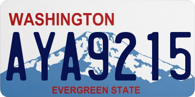 WA license plate AYA9215