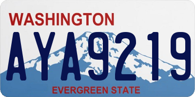 WA license plate AYA9219
