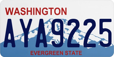 WA license plate AYA9225