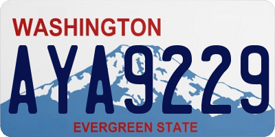 WA license plate AYA9229