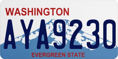 WA license plate AYA9230