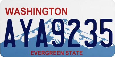WA license plate AYA9235