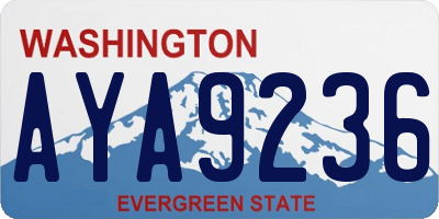WA license plate AYA9236