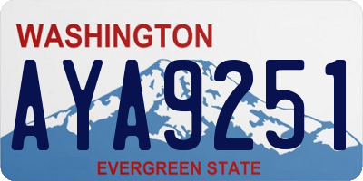 WA license plate AYA9251