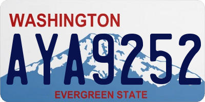 WA license plate AYA9252