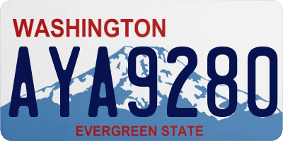 WA license plate AYA9280
