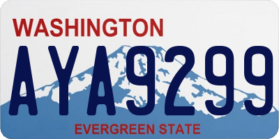 WA license plate AYA9299