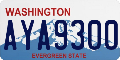 WA license plate AYA9300