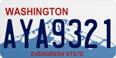 WA license plate AYA9321