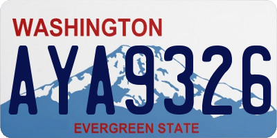WA license plate AYA9326