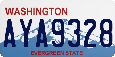 WA license plate AYA9328