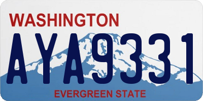 WA license plate AYA9331