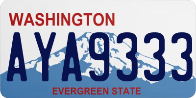 WA license plate AYA9333