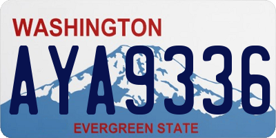 WA license plate AYA9336