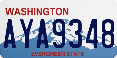 WA license plate AYA9348