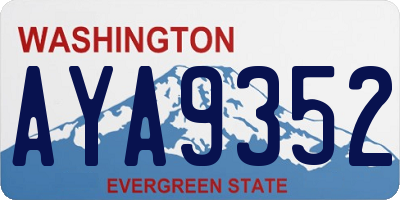 WA license plate AYA9352