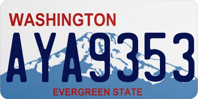 WA license plate AYA9353