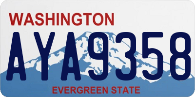 WA license plate AYA9358