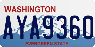 WA license plate AYA9360