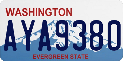 WA license plate AYA9380
