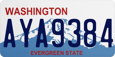 WA license plate AYA9384
