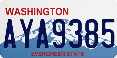WA license plate AYA9385