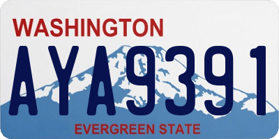 WA license plate AYA9391