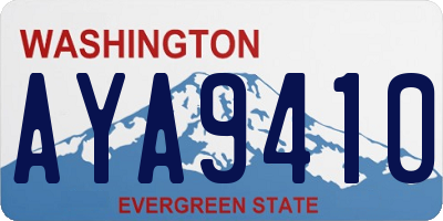 WA license plate AYA9410