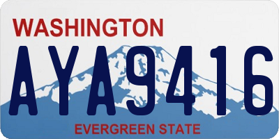 WA license plate AYA9416