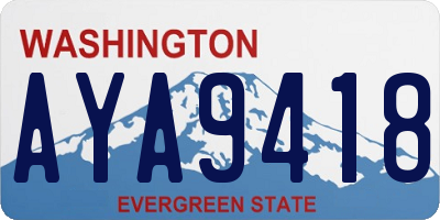 WA license plate AYA9418